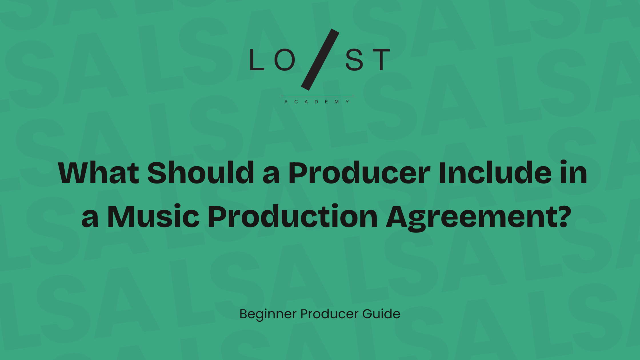 What Should a Producer Include in a Music Production Agreement?